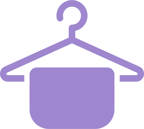 紫のワイヤー ハンガー