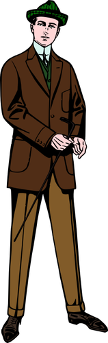 Hombre con traje marrón