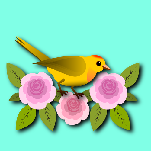 鳥と花