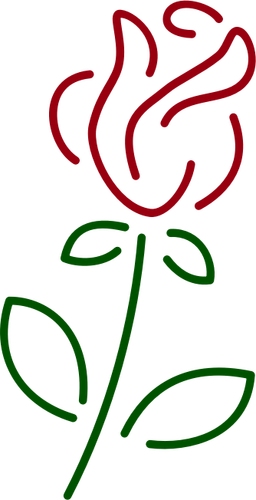 गुलाब lineart वेक्टर छवि