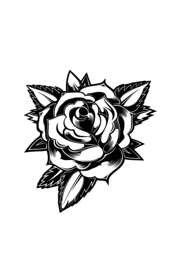 Noir et blanc fleuri rose