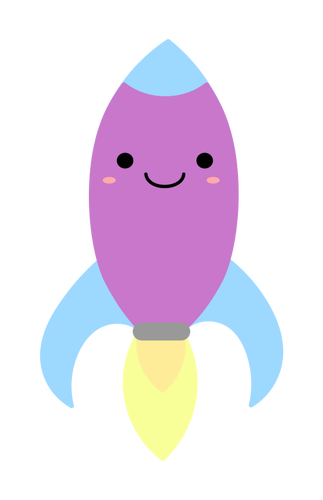 Colorful happy rocket