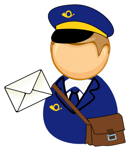 Poştaşul, scrisoare şi geantă