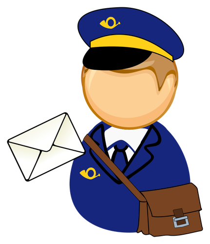 Postman, letter and bag