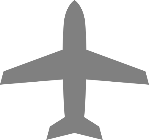 Flygplan siluett i grå färg