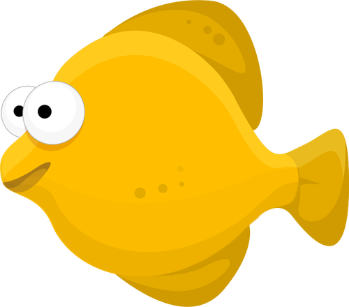 Poisson de dessin animé jaune