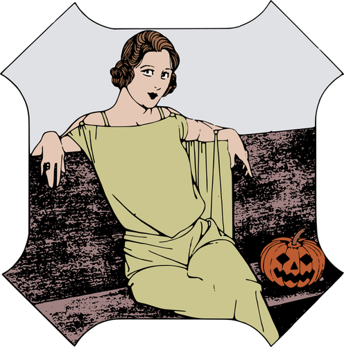 ハロウィーンの女性画像