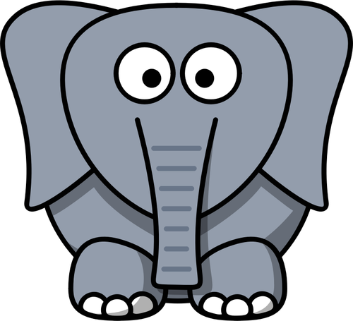 Vector de desen de elefant de desen animat amuzant copil