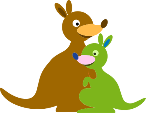 Cartoon kangaroos | Public domain vectors
