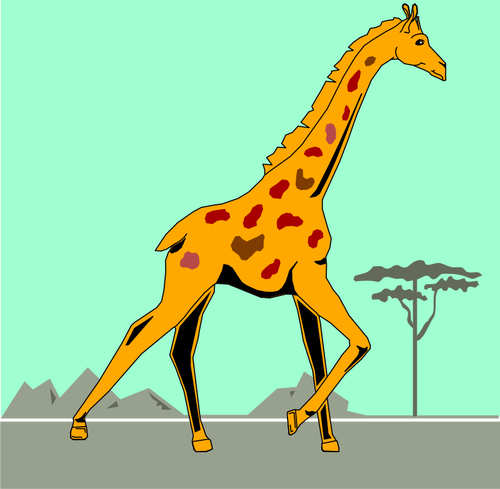 Cartoon žirafí vektorový obrázek