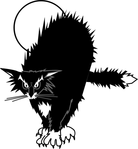 Черная кошка Рисование