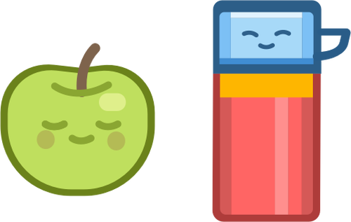 Yeşil elma ve kupa
