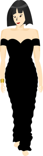 黒のドレスの女性
