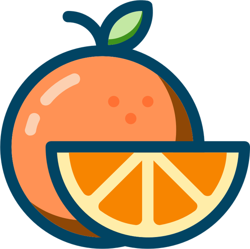 Naranja con una rodaja de