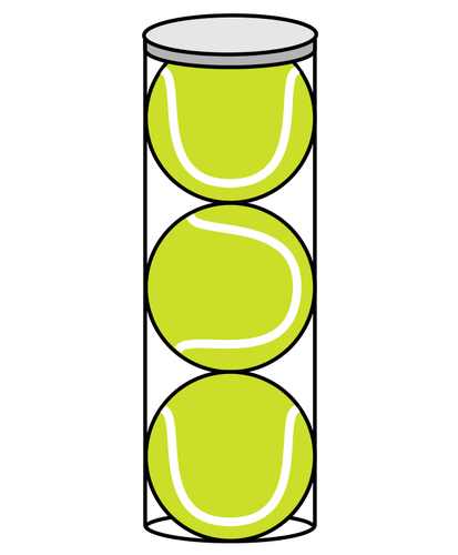 Tennisbälle in einem Zylinder