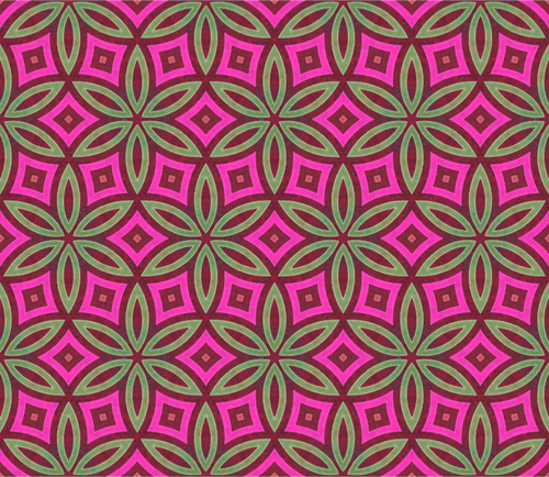 Motif géométrique de rose et vert