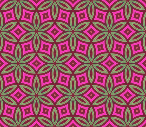 Pola geometris warna pink dan hijau