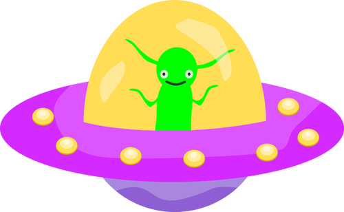 Flying saucer with an alien inside