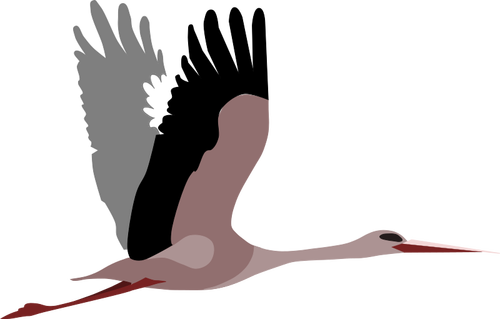 Imagen vectorial de cigüeña del vuelo