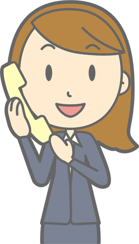 Female using telephone vector image