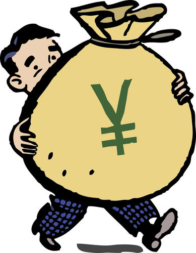 Guy with yen bag