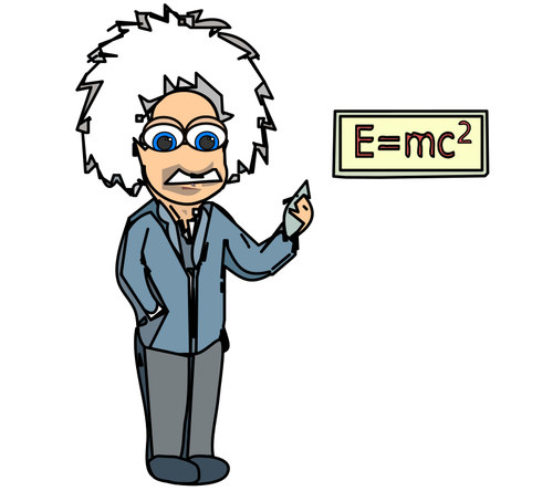 Эйнштейн с уравнением
