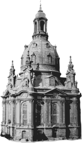 Kostel v černé a bílé v Drážďanech