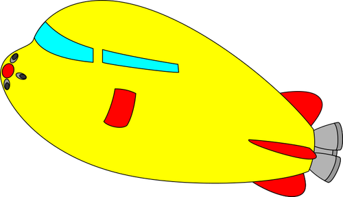 Rymdskepp i gul färg