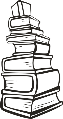 श्वेत और श्याम में पुस्तकों का स्टैक