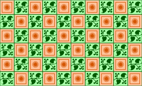 Floral fundo em verde e laranja