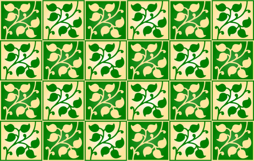 Leafy pattern with squares vector image