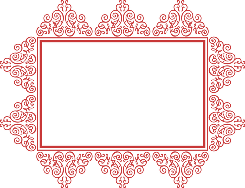 Rektangulär ram i röd färg