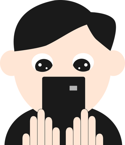 Phone user cartoon icon