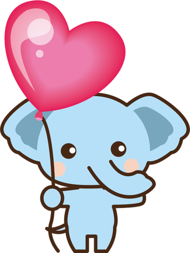 Elephant with balloon