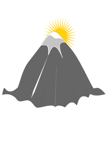 Mountain with sun behind