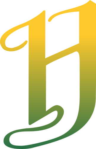 Green and yellow letter H