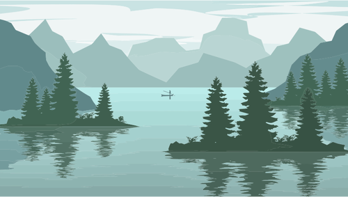 Digital landscape vector illustration