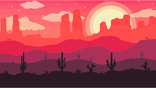 Sunset in the desert