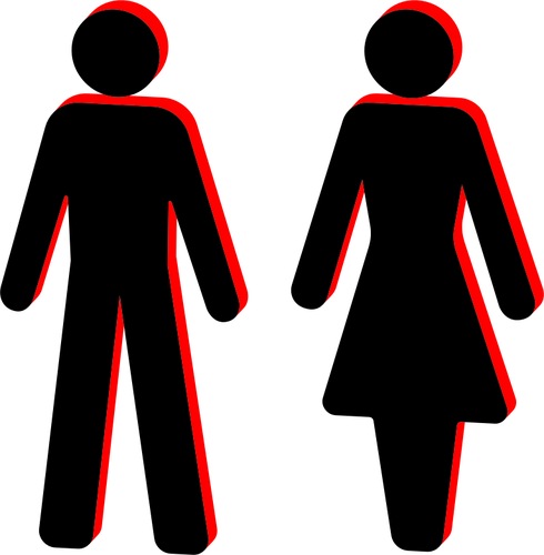 男性と女性のスティック図記号