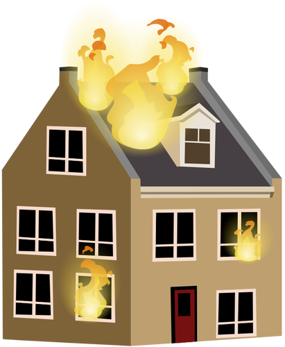 Dům na oheň vektorový obrázek