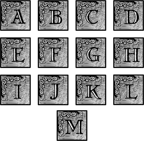 Viktoriánské iniciály vektorový obrázek