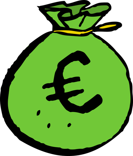 Green EUR money bag