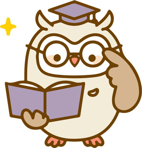 Hibou avec un livre