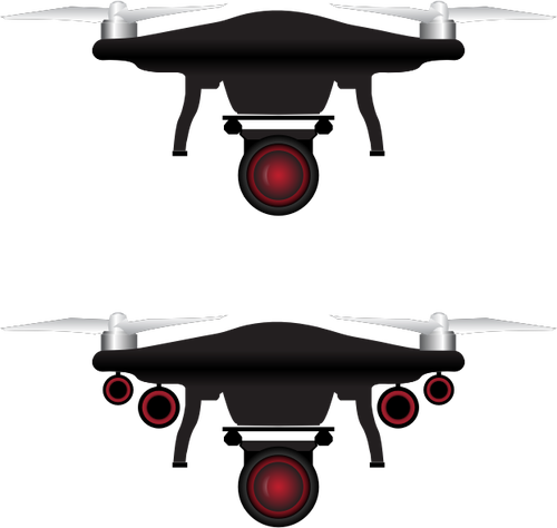 Deux drones de caméra