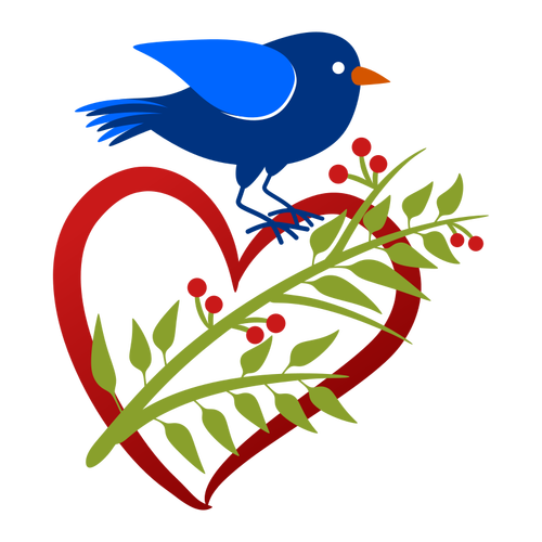 Oiseaux avec coeur