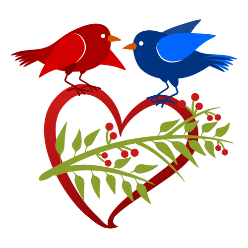 Pájaros del amor dibujo