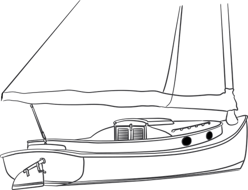 Catboat vector drawing