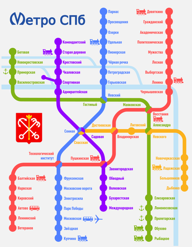 サンクトペテルブルク地下鉄路線図