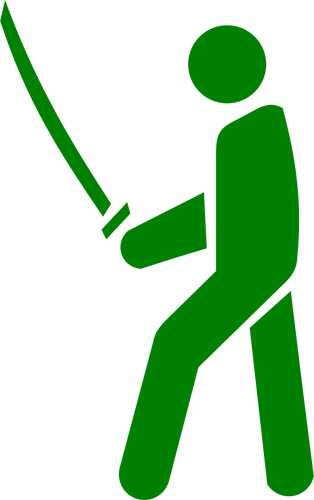 Samurai green pictogram