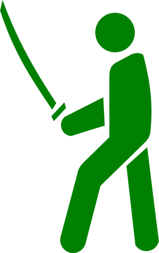 Samurai green pictogram